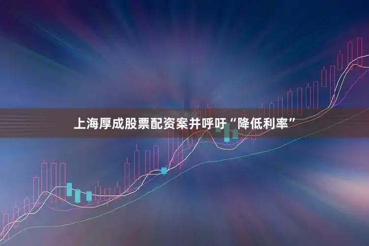 上海厚成股票配资案并呼吁“降低利率”